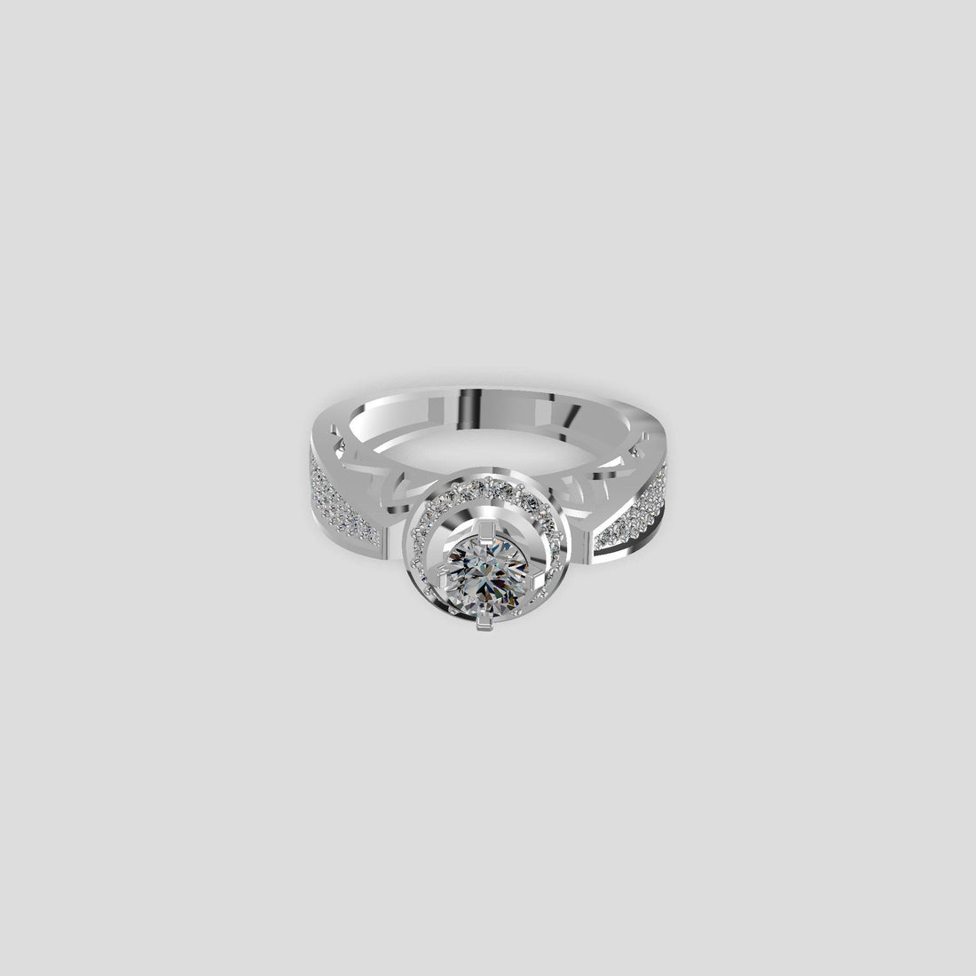 Celestial Halo Diamond Solitaire Ring Platinum