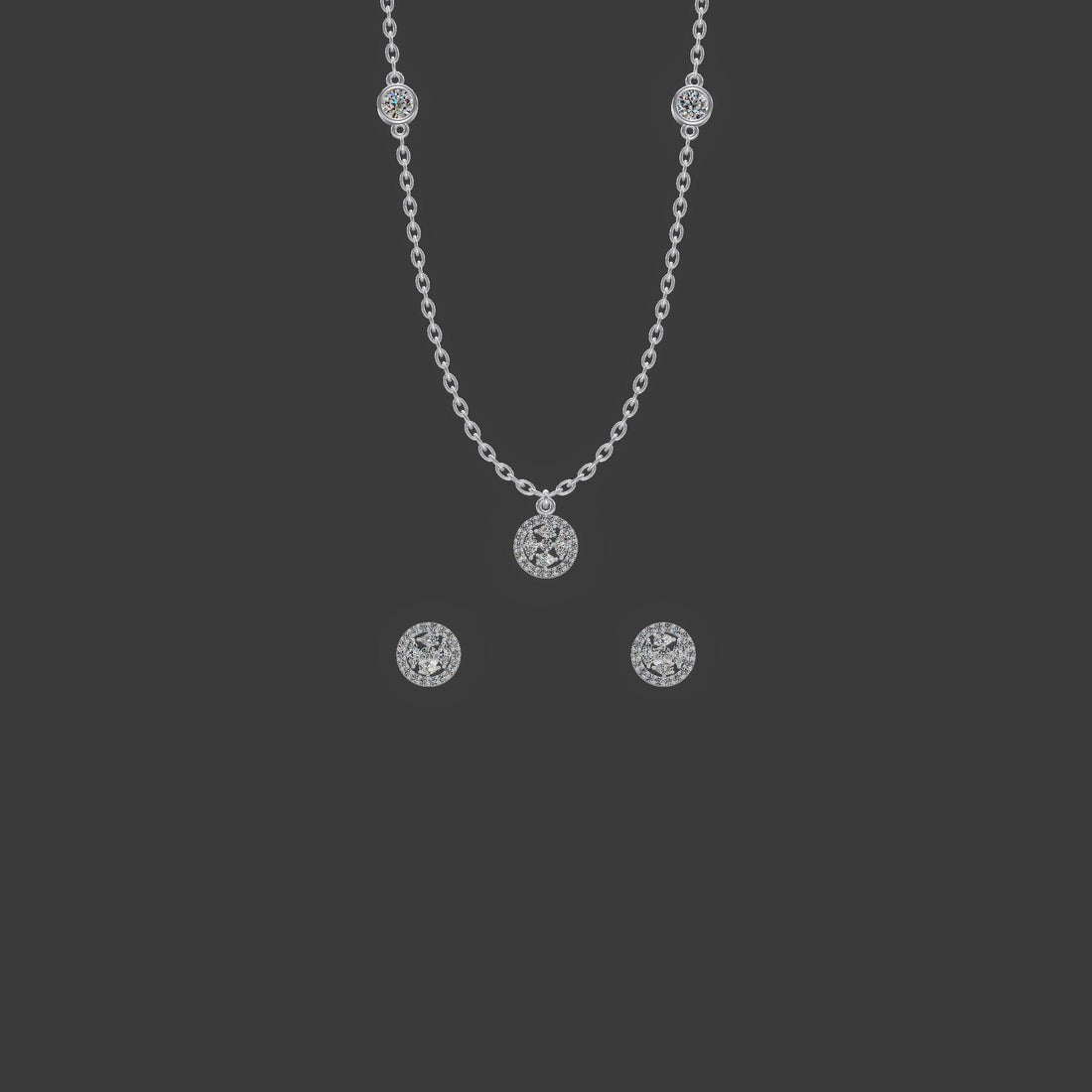 Illusion Bloom Trio Chain Set Platinum