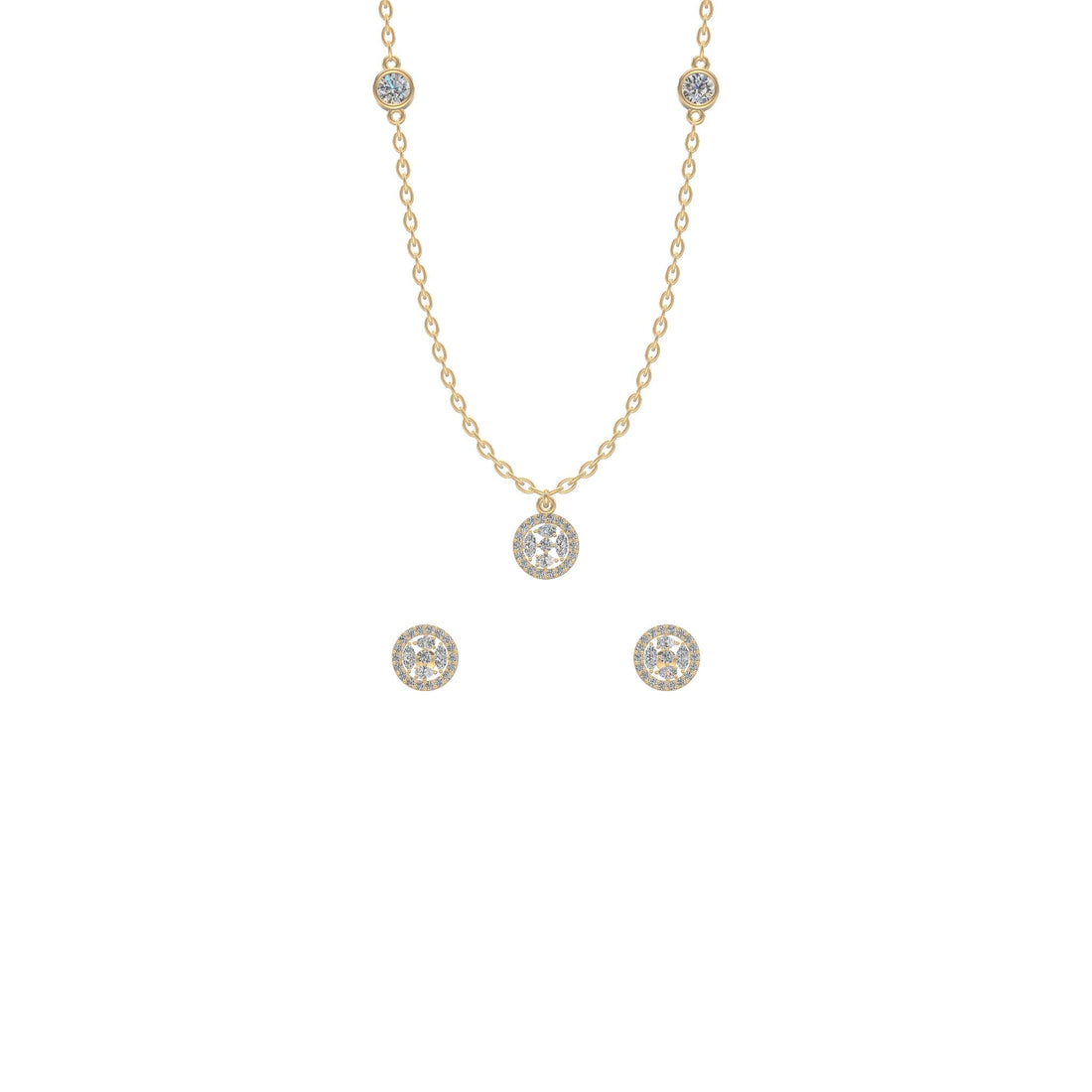 Illusion Bloom Trio Chain Set Gold