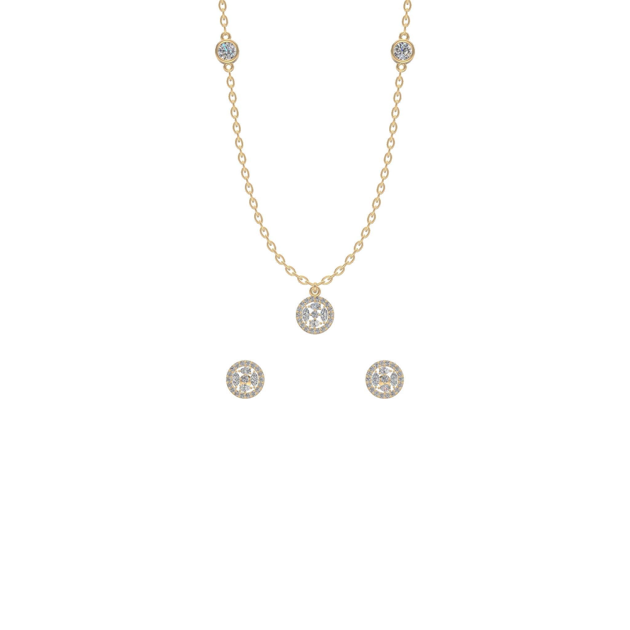 Illusion Bloom Trio Chain Set Gold