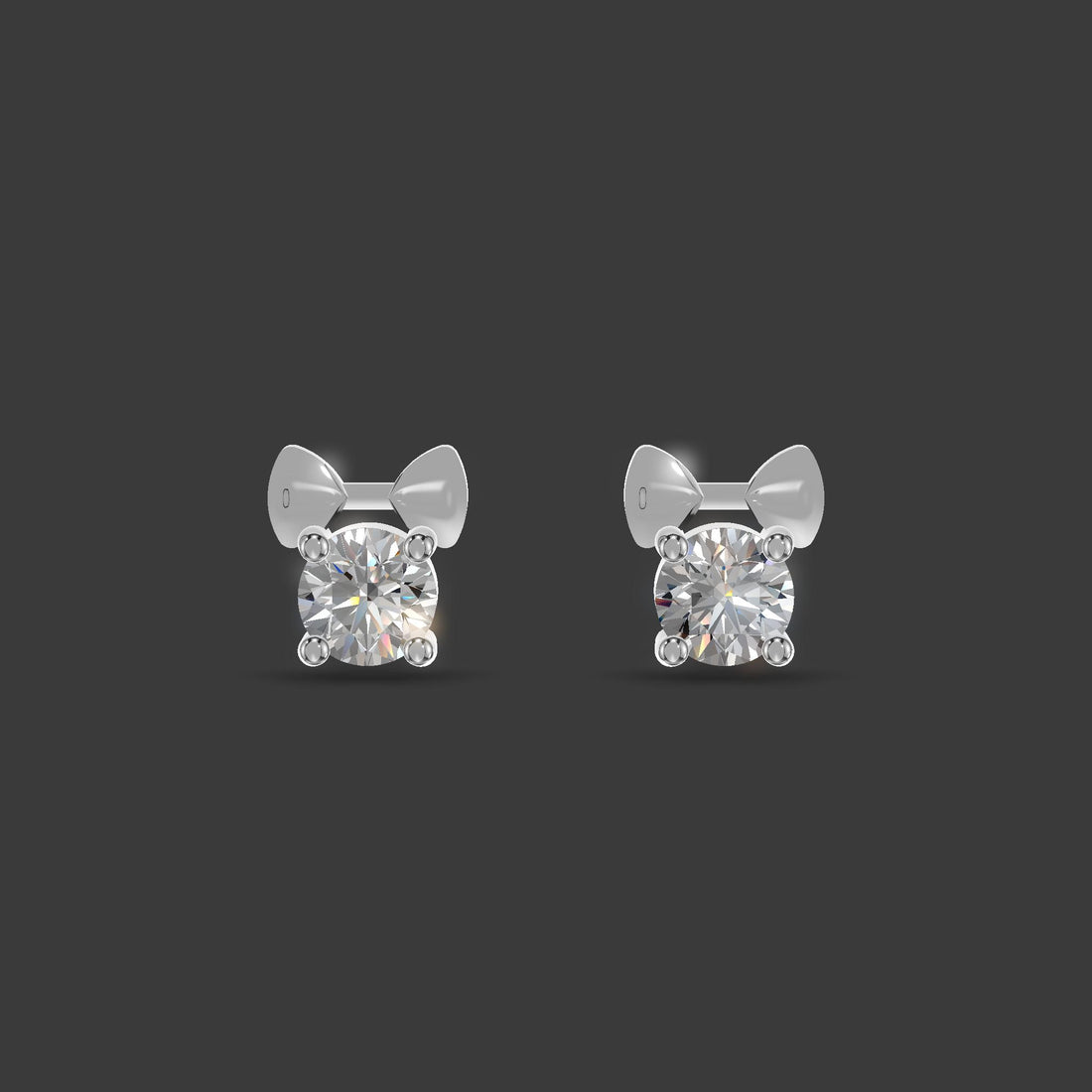 Studs With Bow Silver