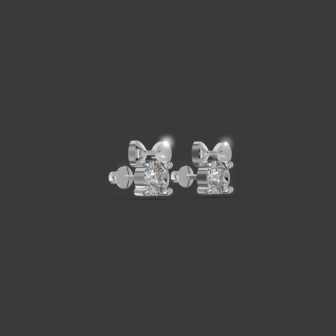 Studs With Bow Silver