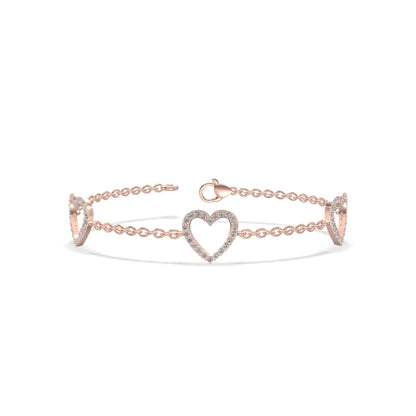 Amora Heart Diamond Bracelet Gold