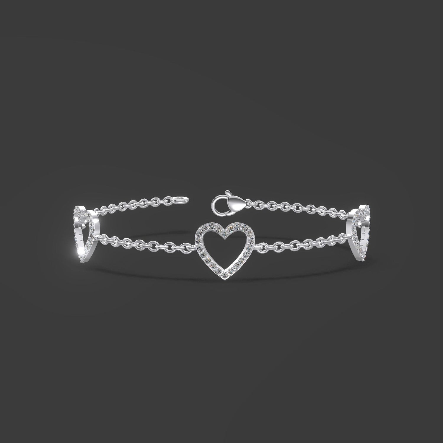 Amora Heart Diamond Bracelet Gold