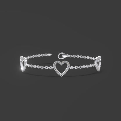 Amora Heart Diamond Bracelet Gold