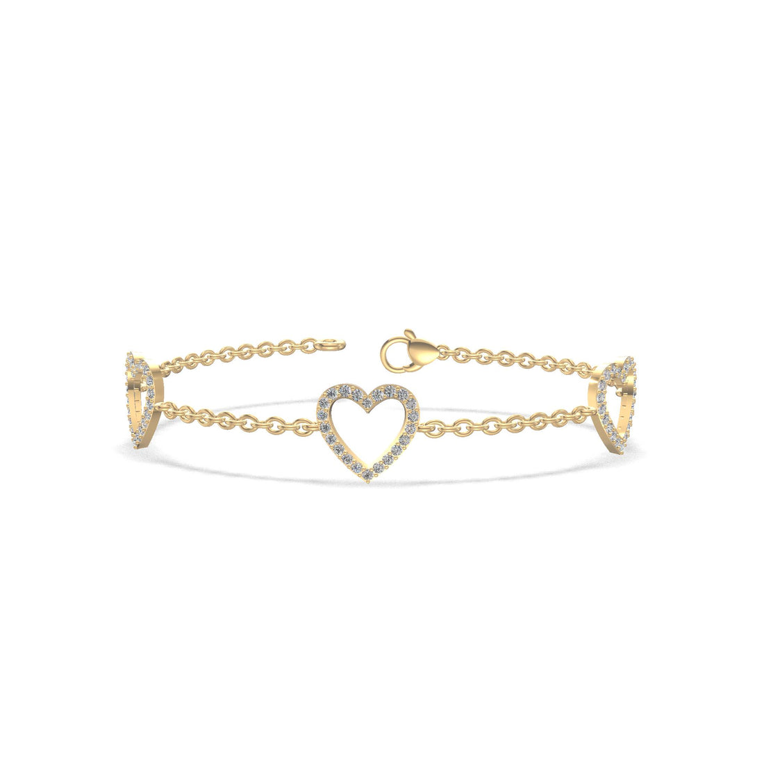 Amora Heart Diamond Bracelet Gold