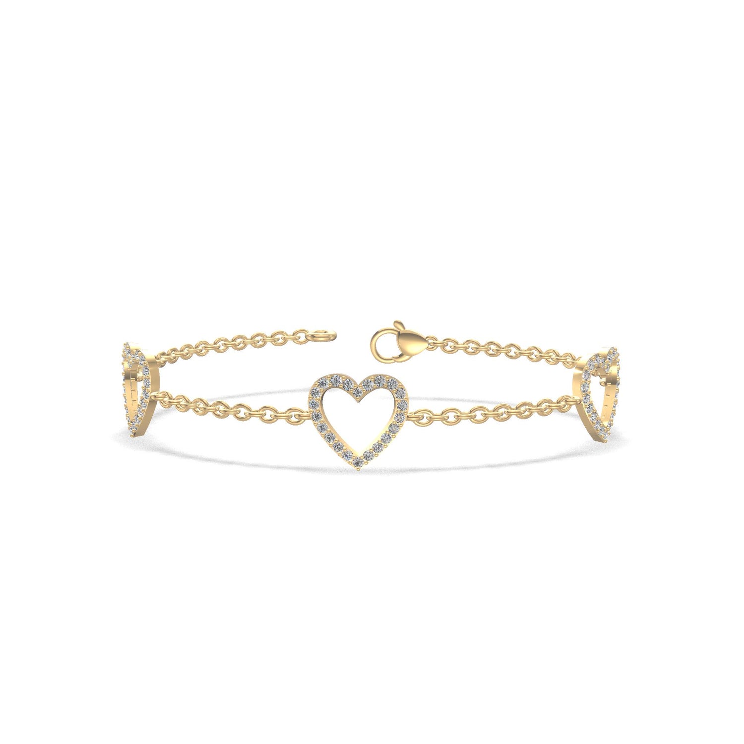 Amora Heart Diamond Bracelet Gold