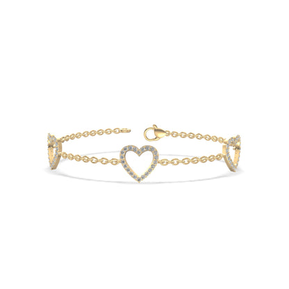 Amora Heart Diamond Bracelet Gold