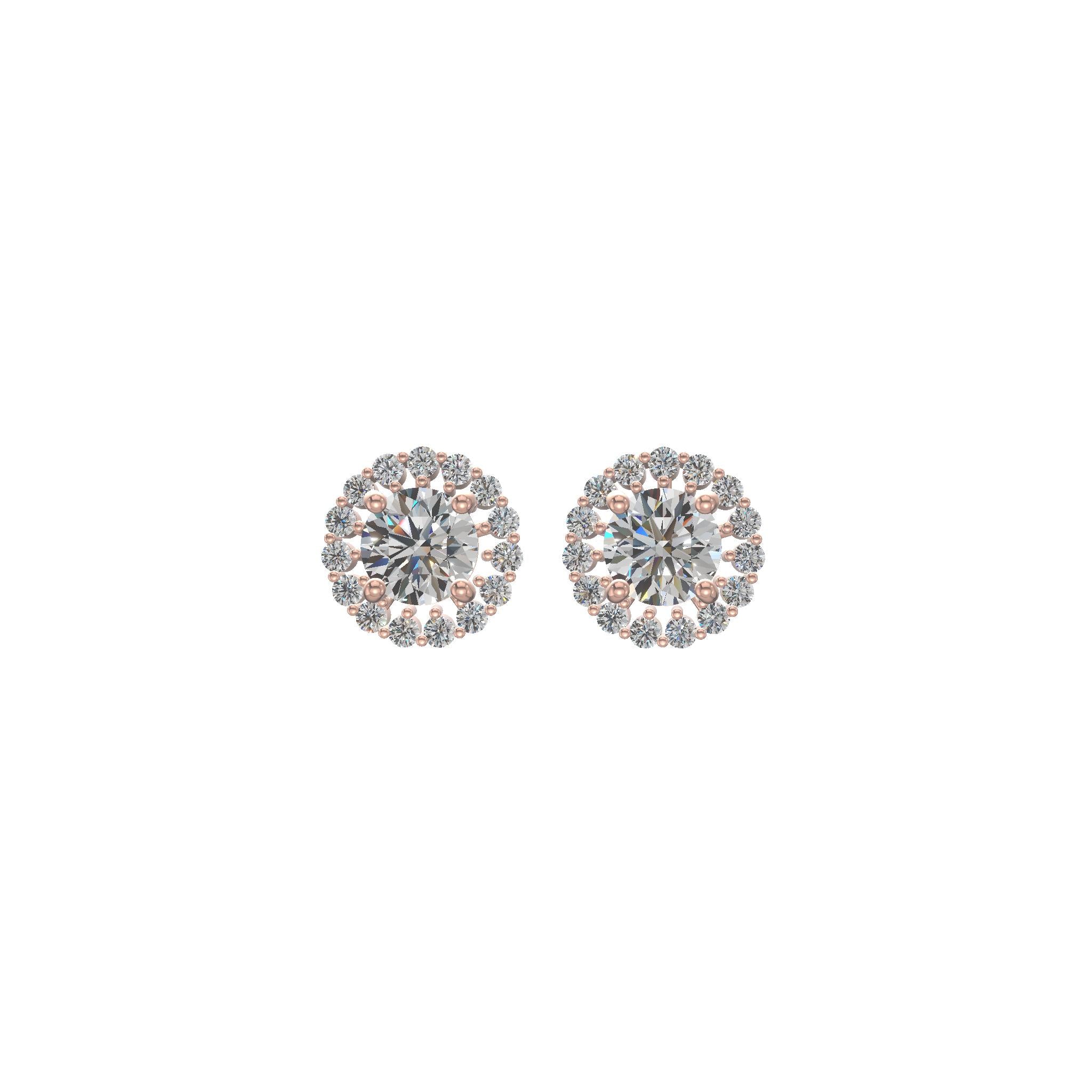 Celestia Bloom Stud Earrings Gold