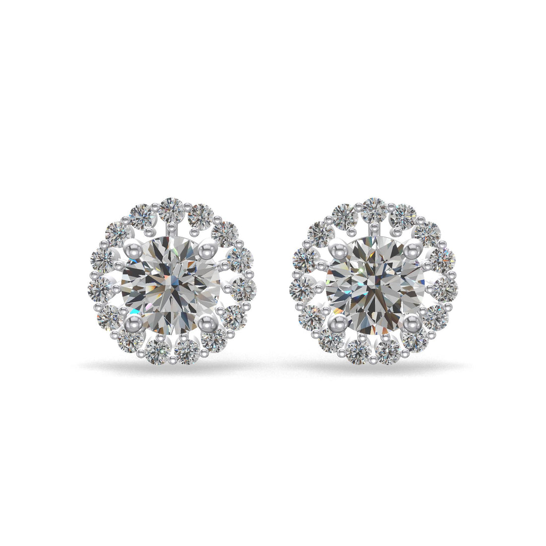 Celestia Bloom Stud Earrings Platinum