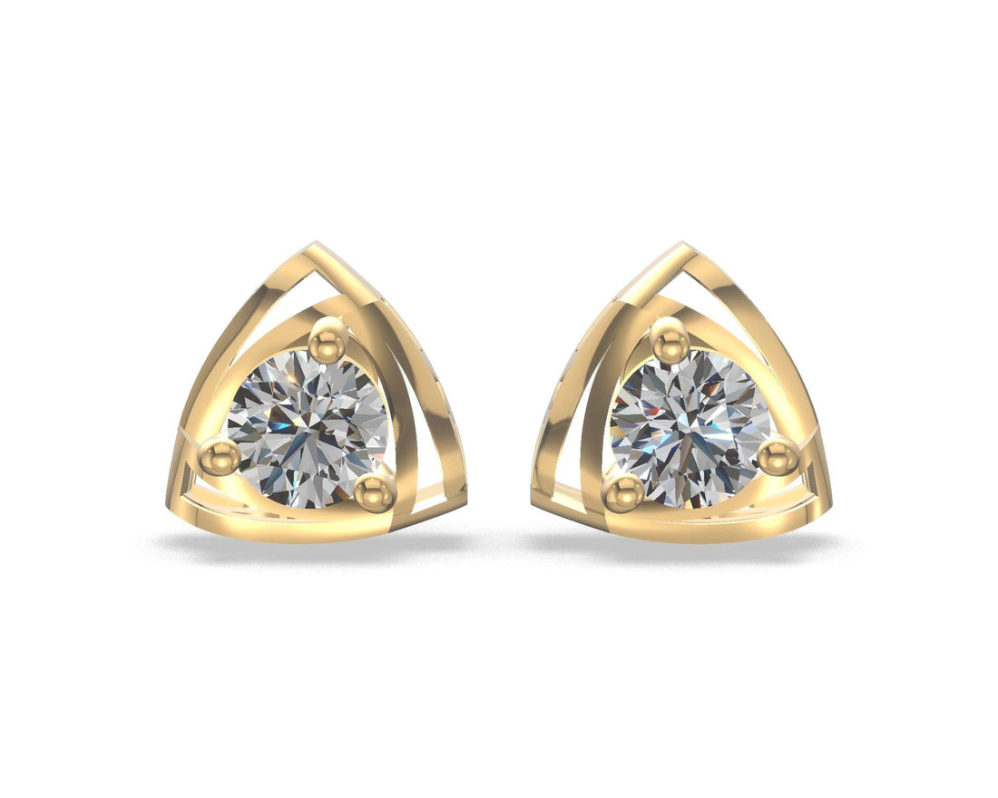 Aurora Crest Stud Earrings Gold