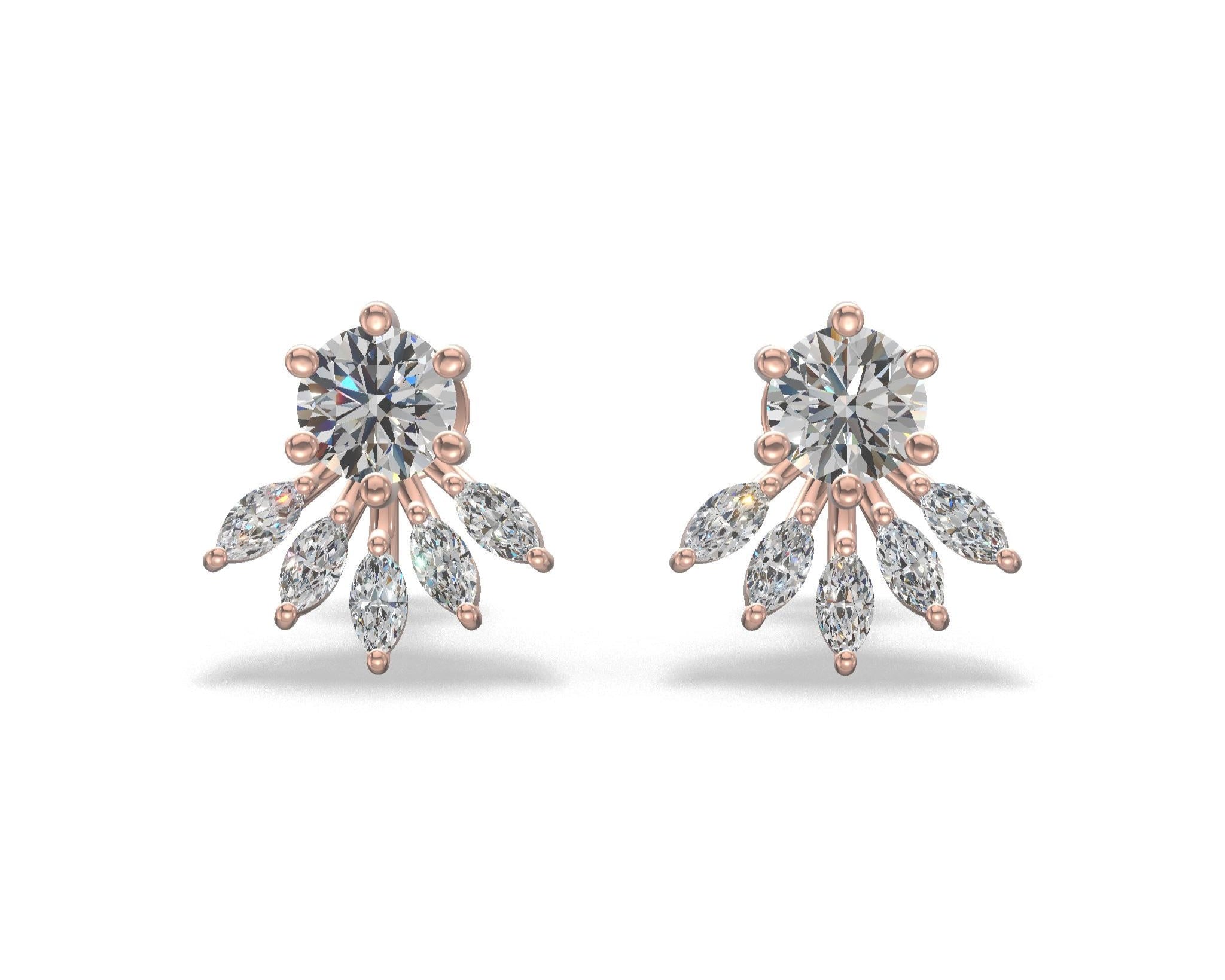 Luna Petal Drop Earrings Gold