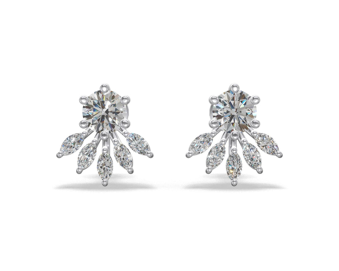 Luna Petal Drop Earrings Platinum
