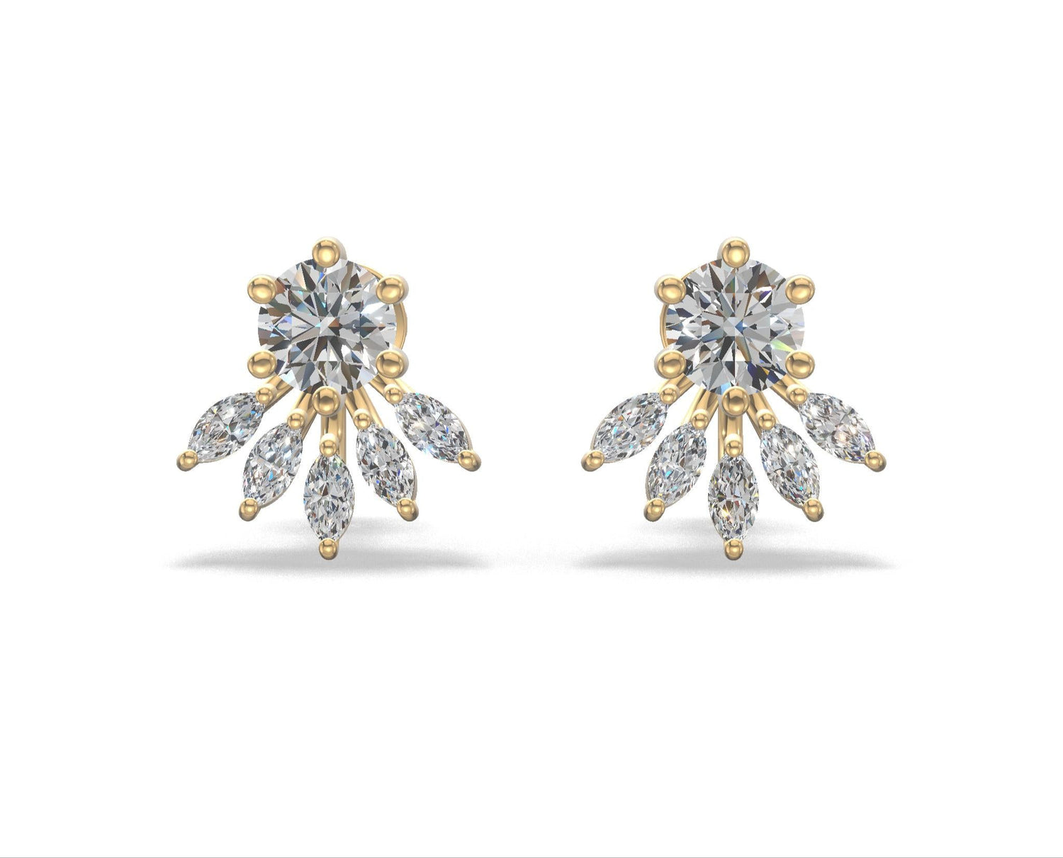 Luna Petal Drop Earrings Gold