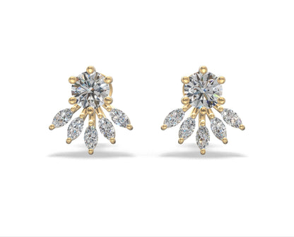 Luna Petal Drop Earrings Gold