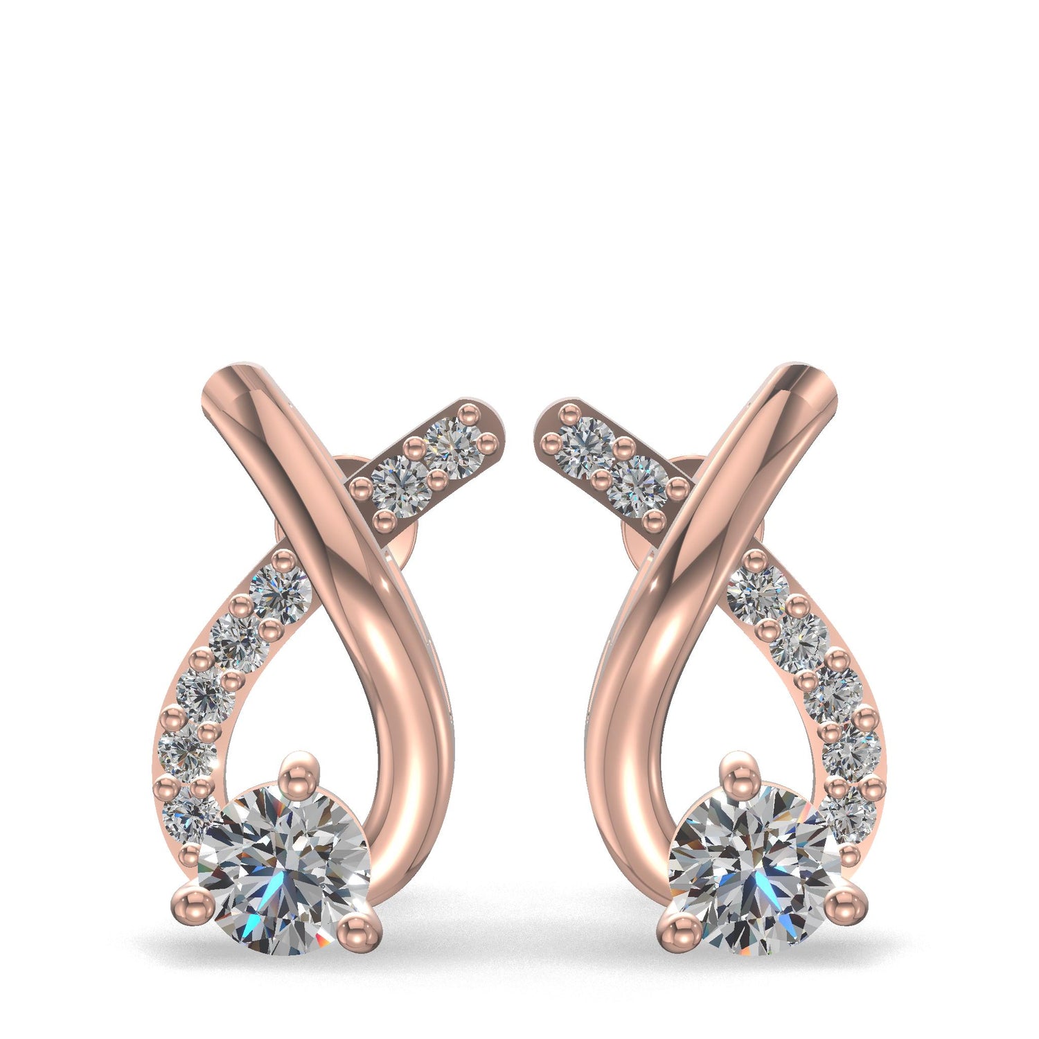 Radiant Ribbon Curve Earrings Gold