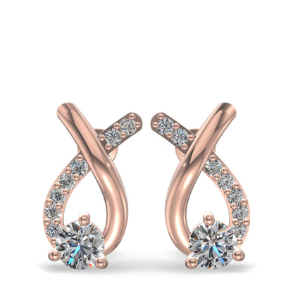 Radiant Ribbon Curve Earrings Gold