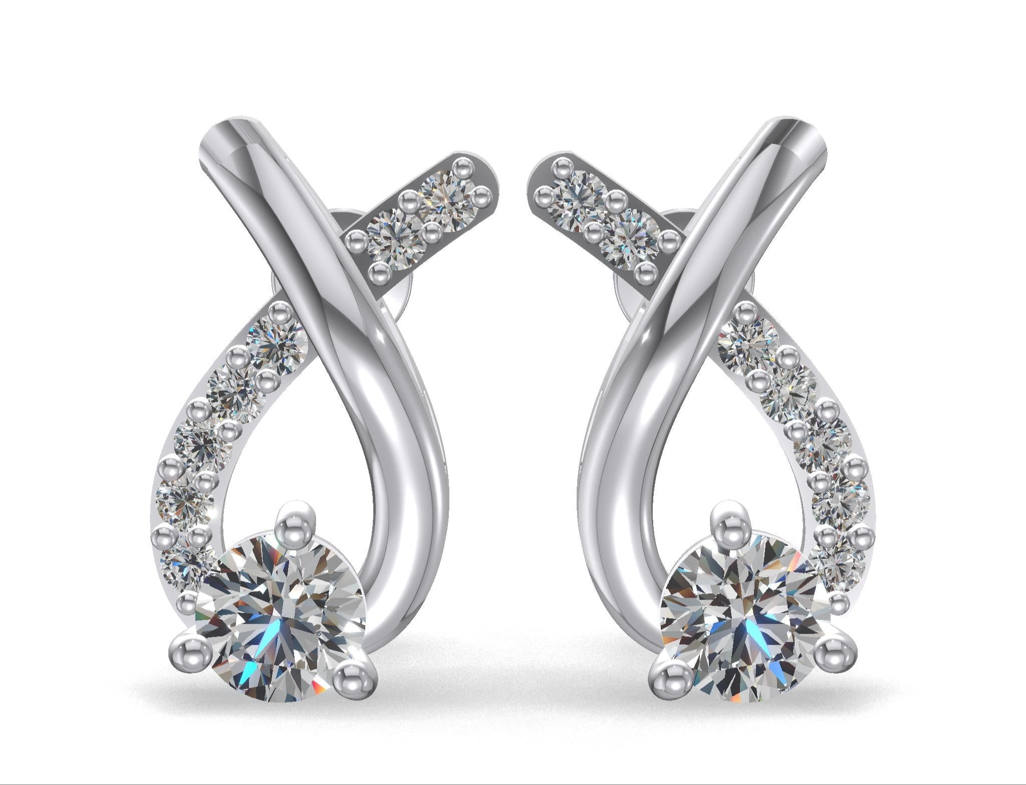 Radiant Ribbon Curve Earrings Gold