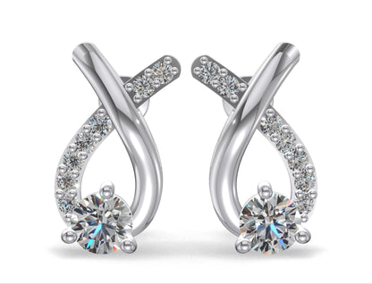 Radiant Ribbon Curve Earrings Gold