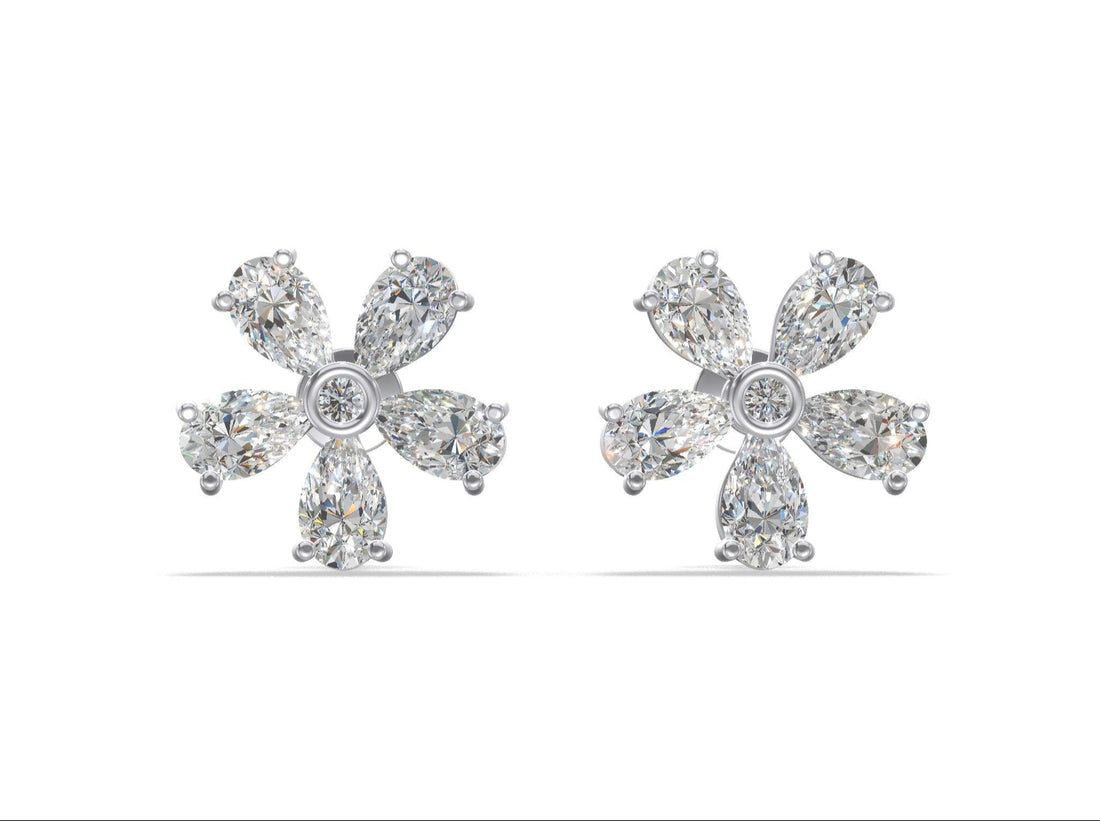 Blossom Luxe Floral Earrings Platinum