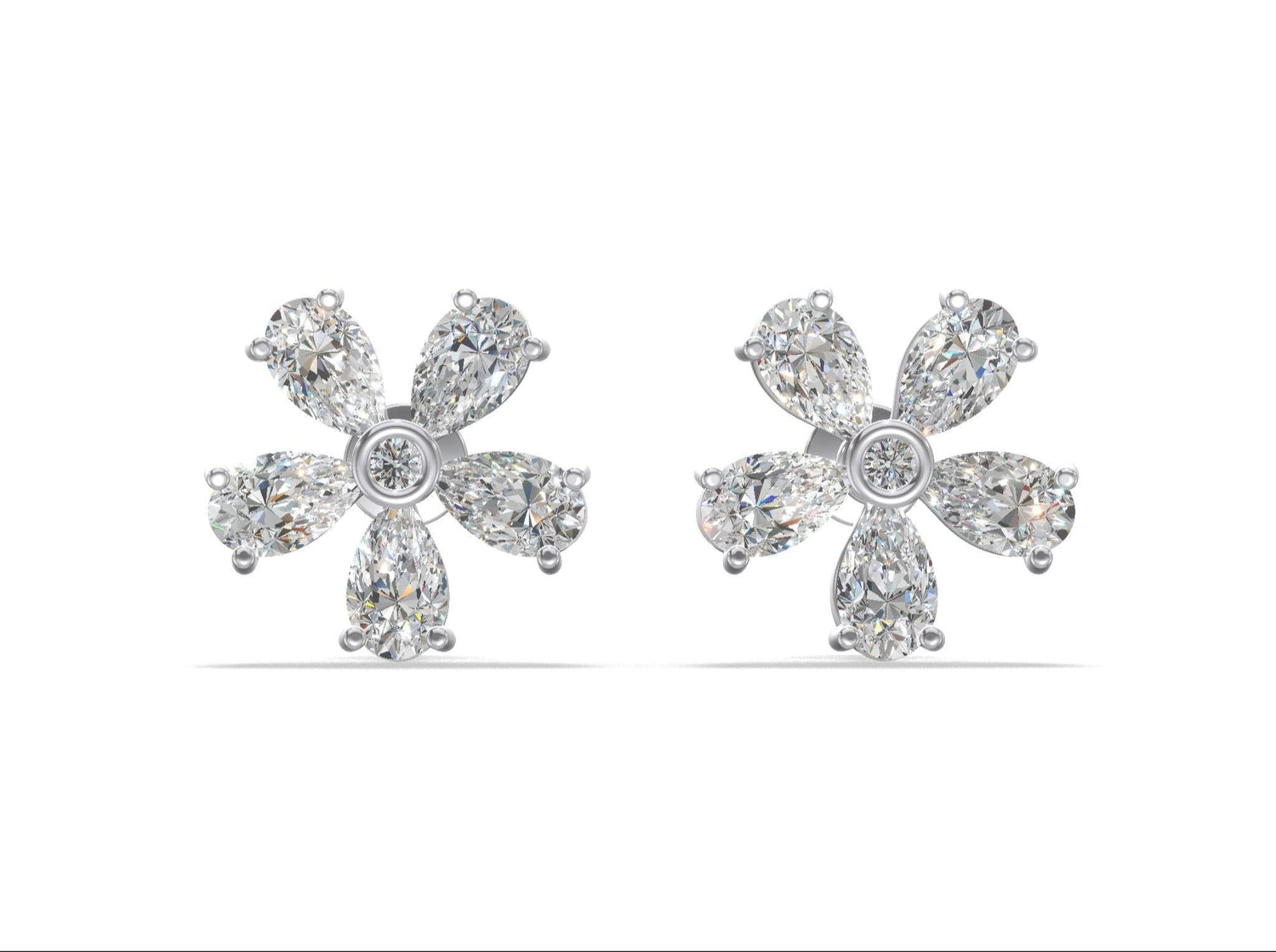 Blossom Luxe Floral Earrings Silver