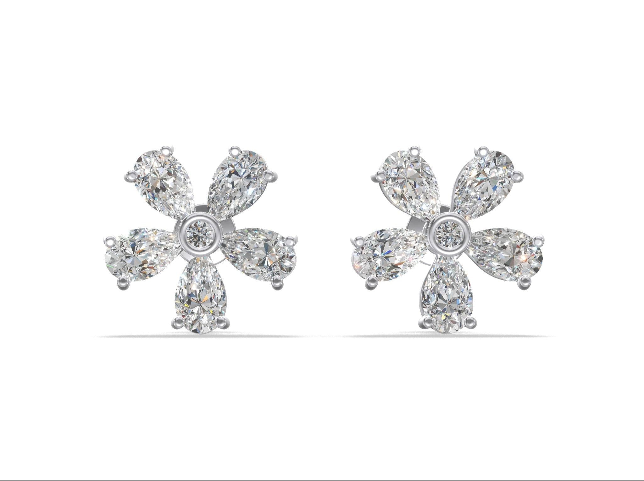 Blossom Luxe Floral Earrings Silver