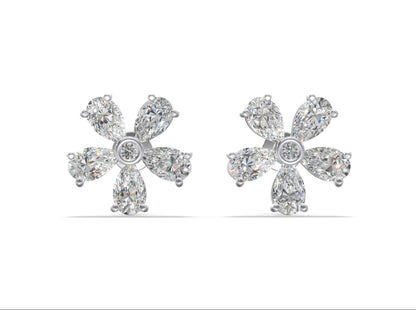 Blossom Luxe Floral Earrings Silver