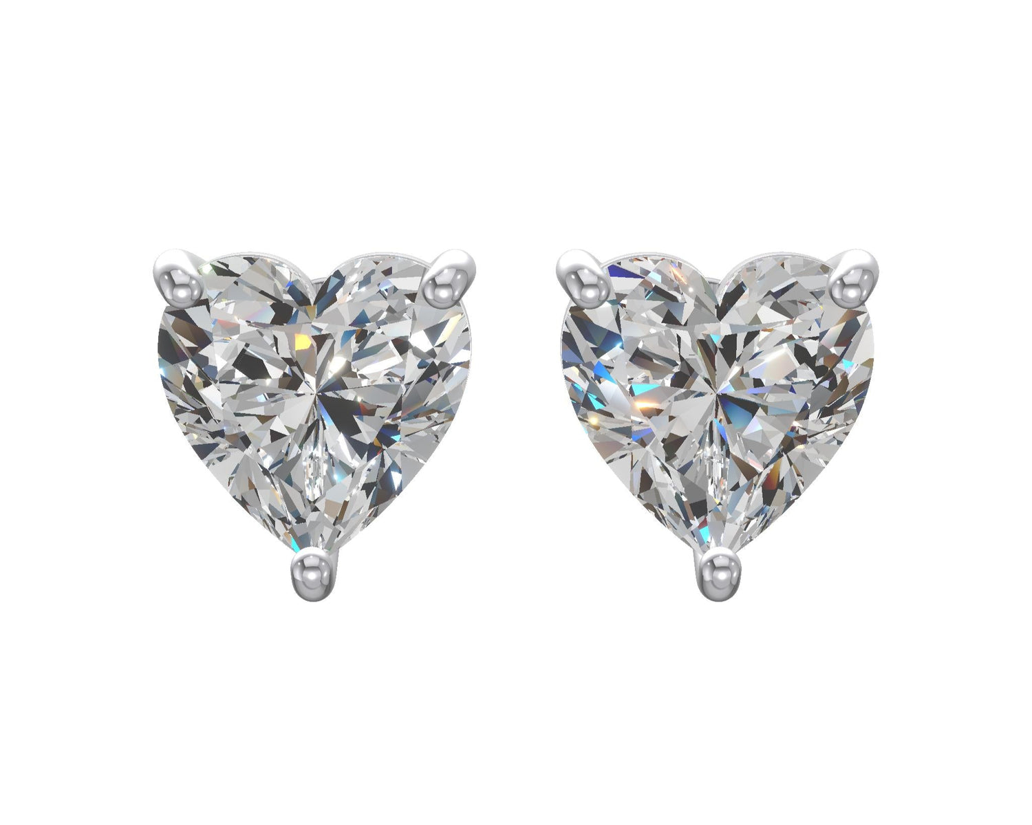 Sweetheart Diamond Studs Silver