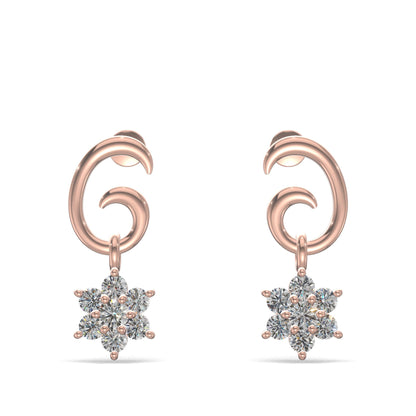 Celestia Swirl Floral Earrings Gold