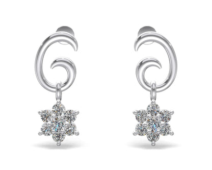 Celestia Swirl Floral Earrings Gold