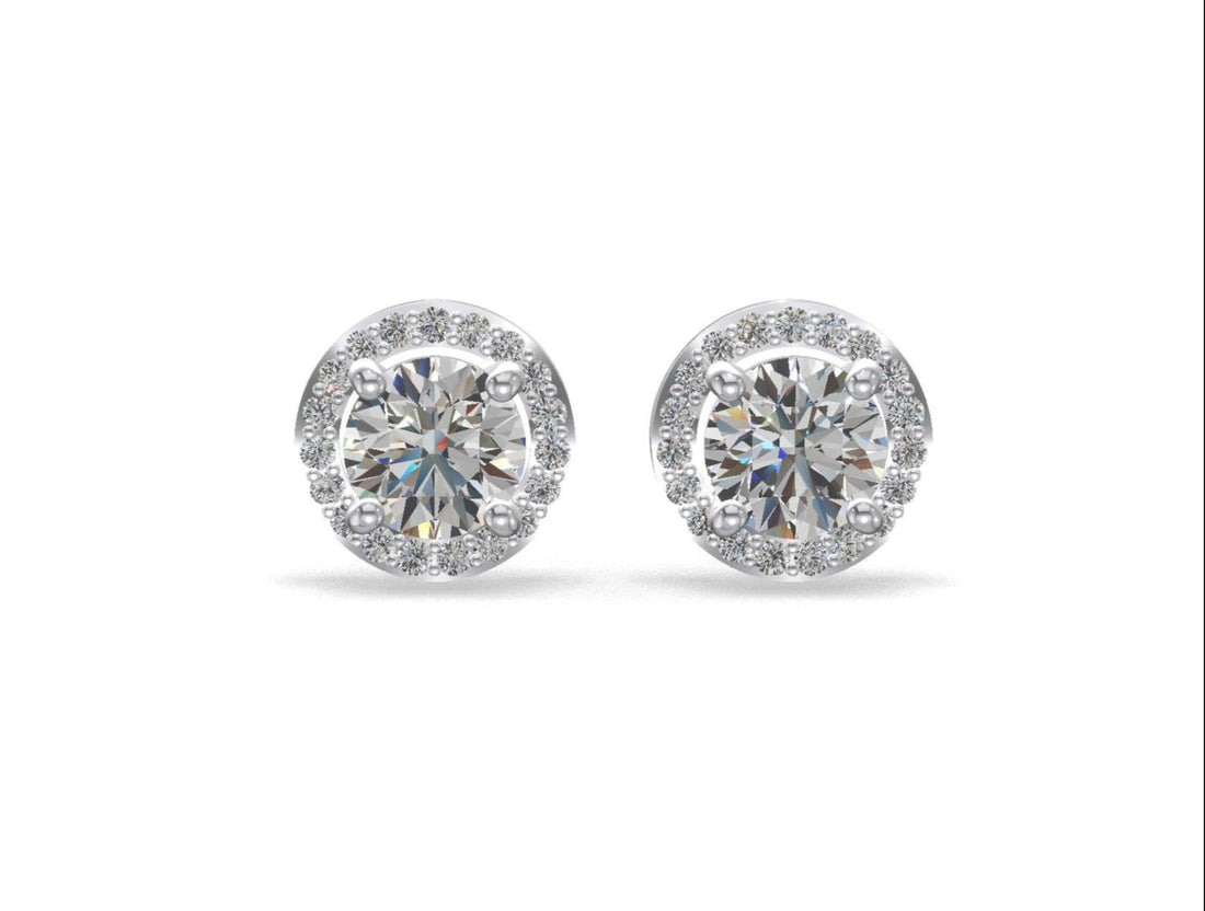 Royal Halo Studs Platinum