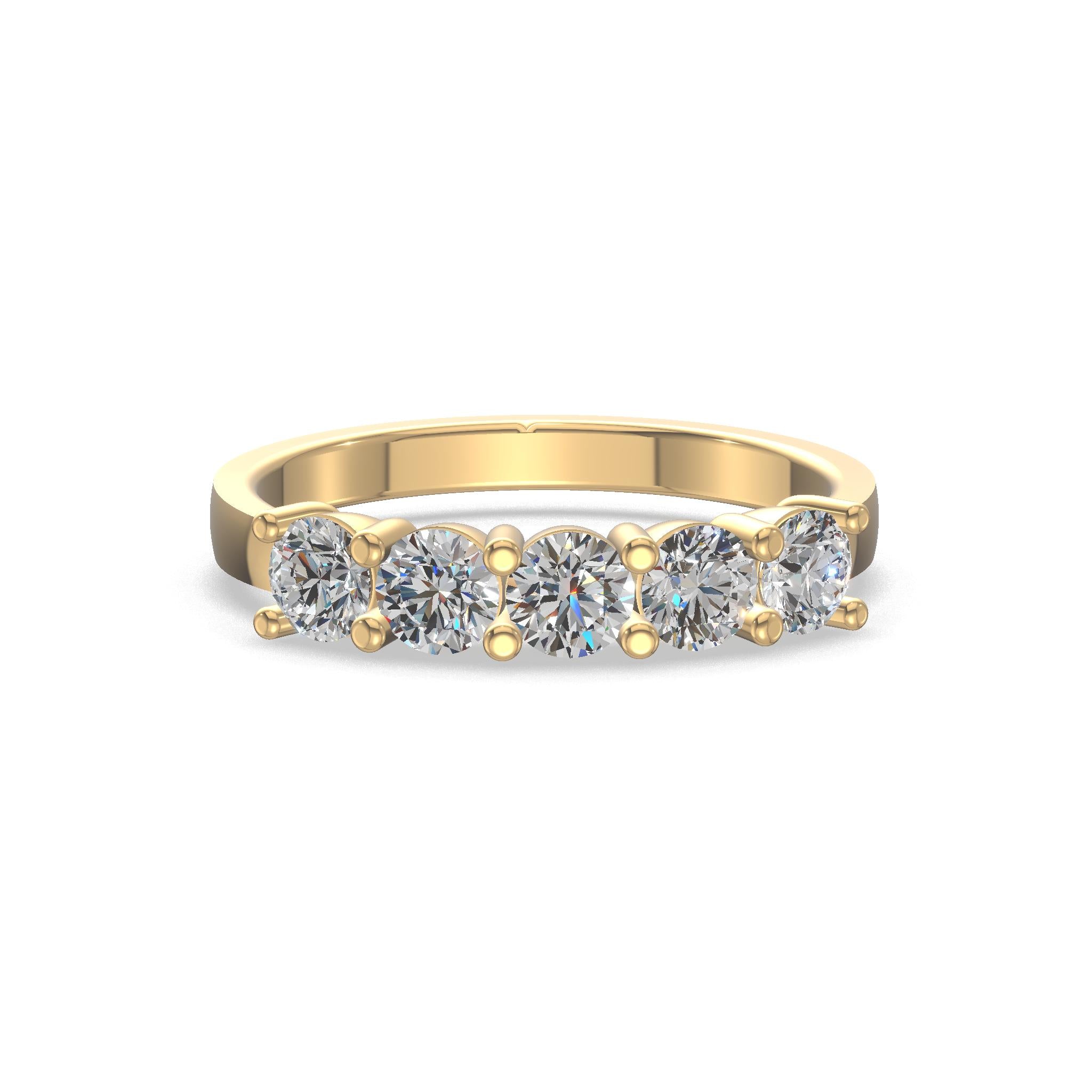 Celestia Quintet Diamond Band Gold