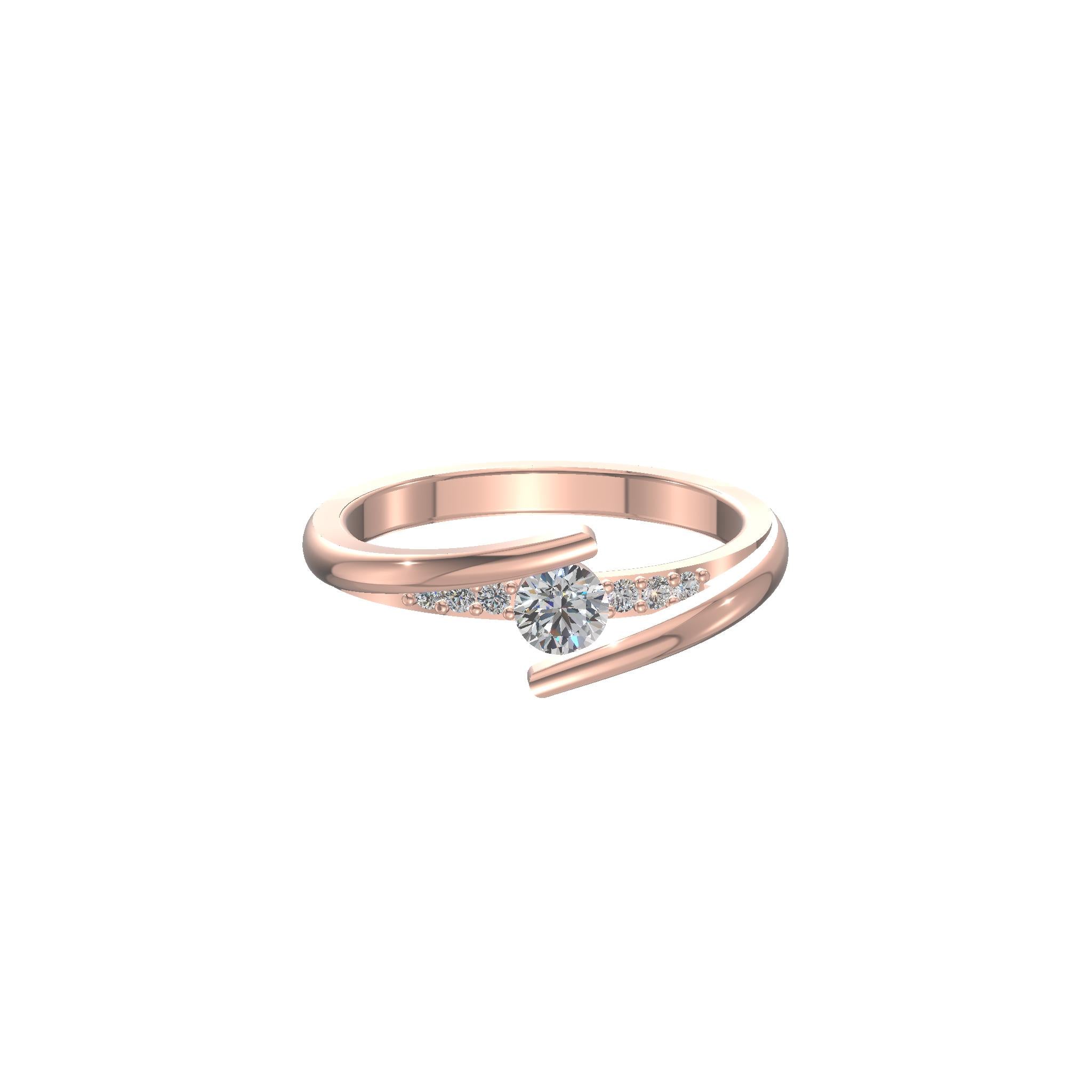 Aurora Twist Diamond Ring Gold