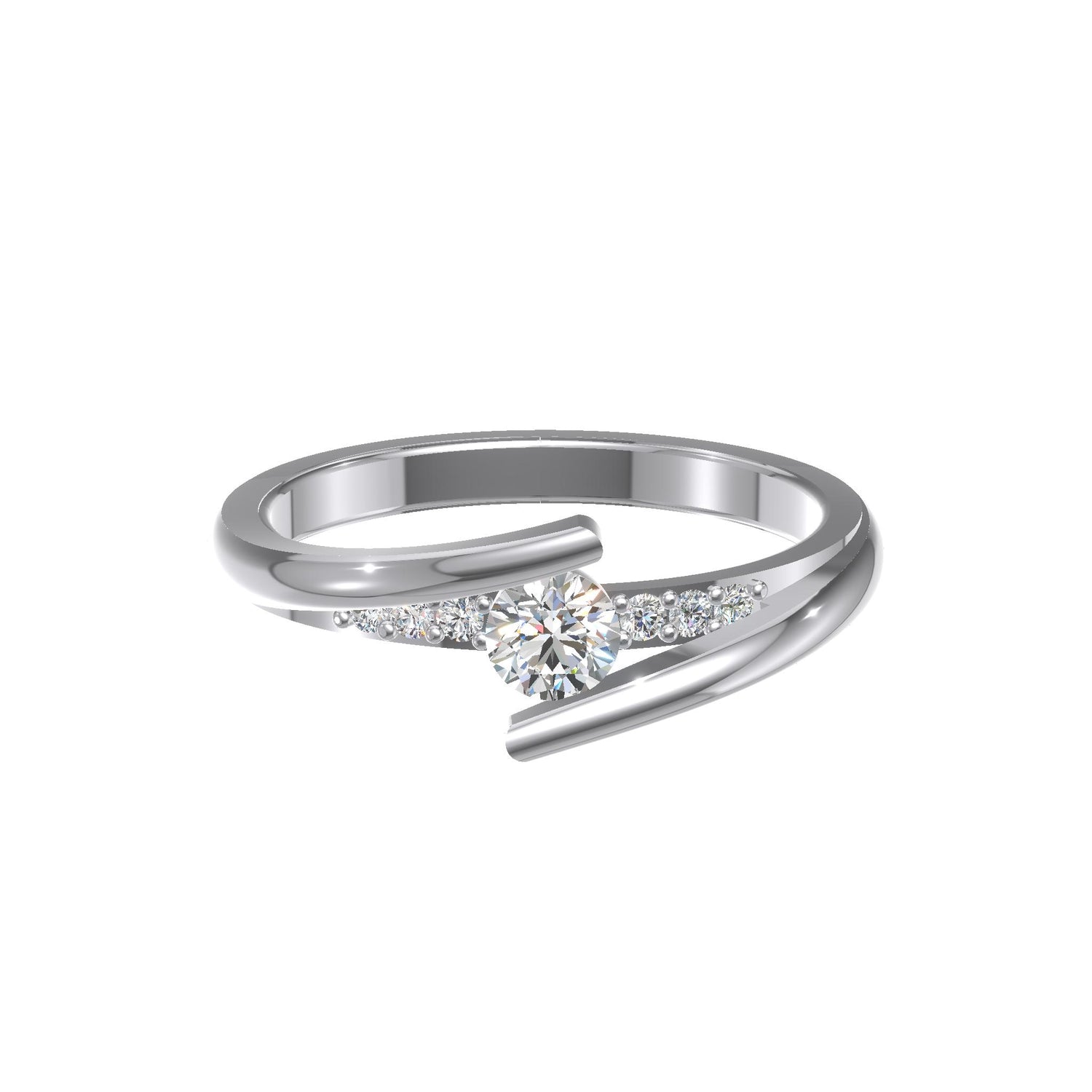 Aurora Twist Diamond Ring Silver
