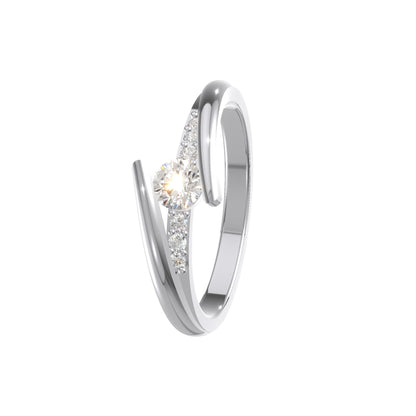 Aurora Twist Diamond Ring Silver