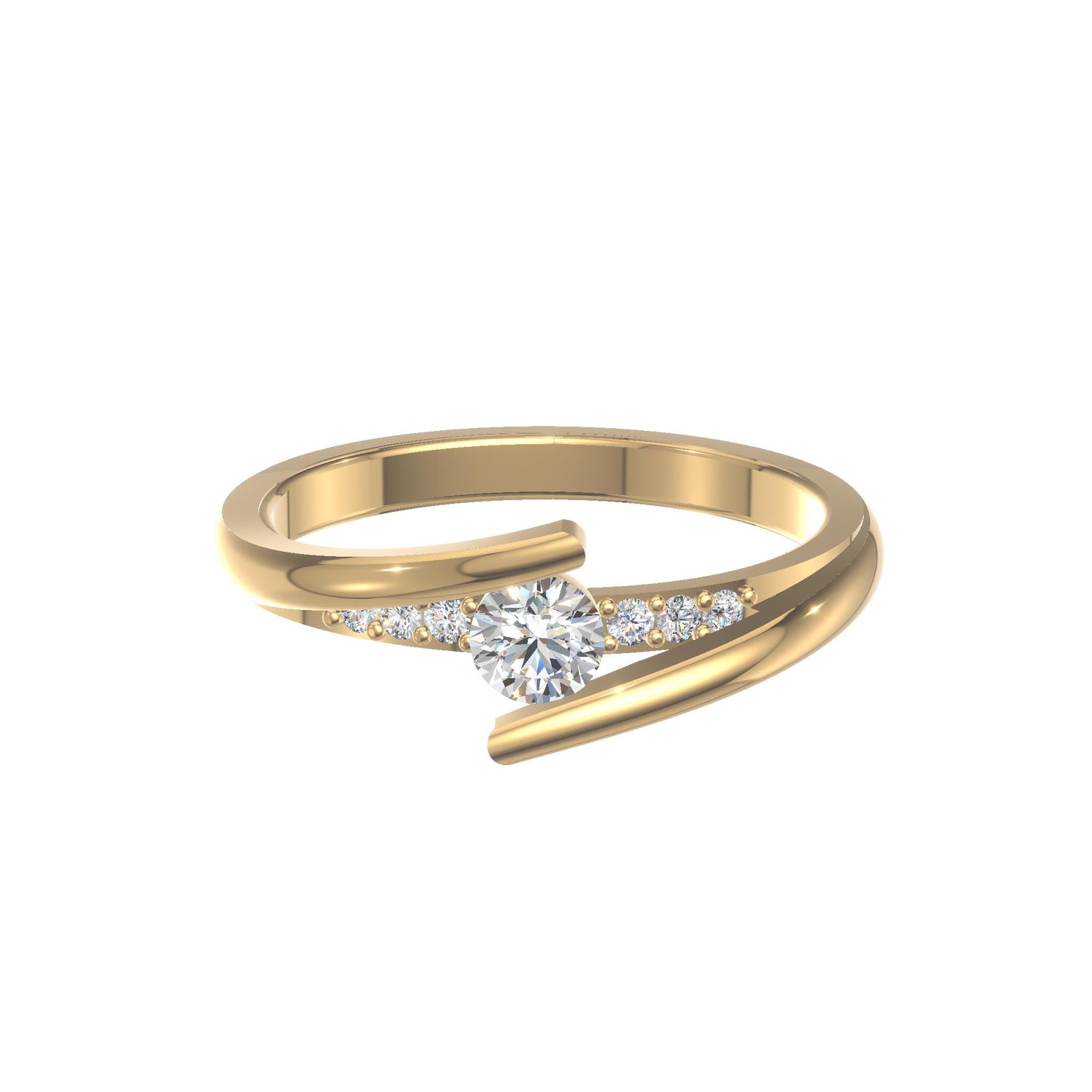 Aurora Twist Diamond Ring Gold