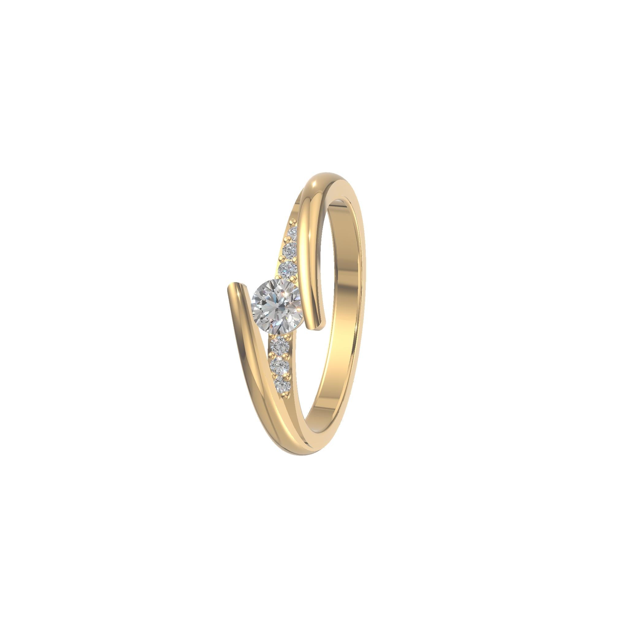 Aurora Twist Diamond Ring Gold