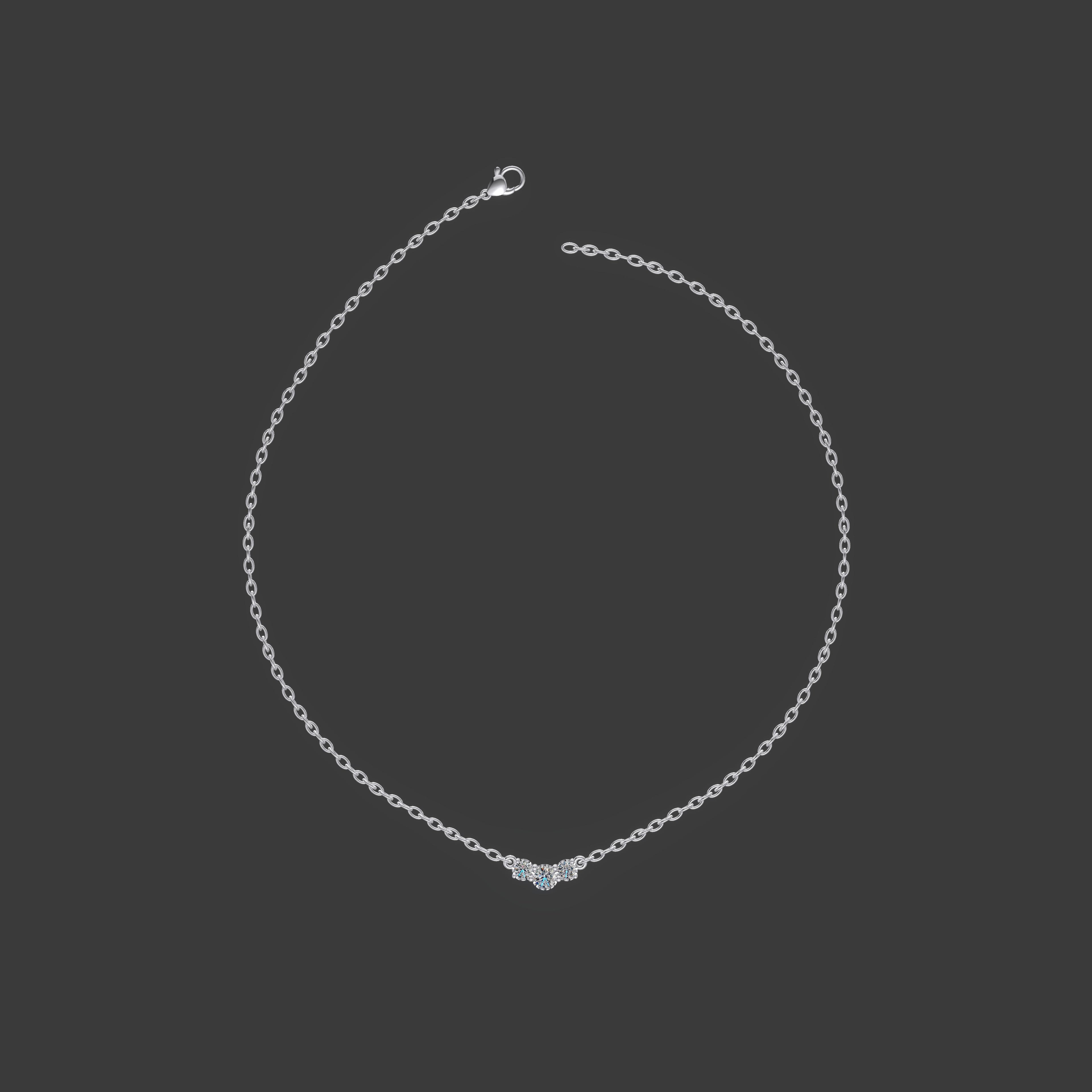 Trinity Spark Pendant Necklace Platinum