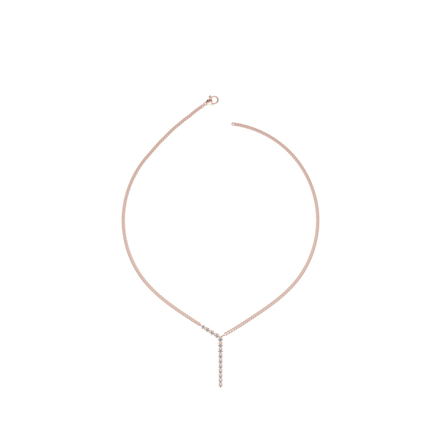 Golden Cascade Diamond Necklace Gold