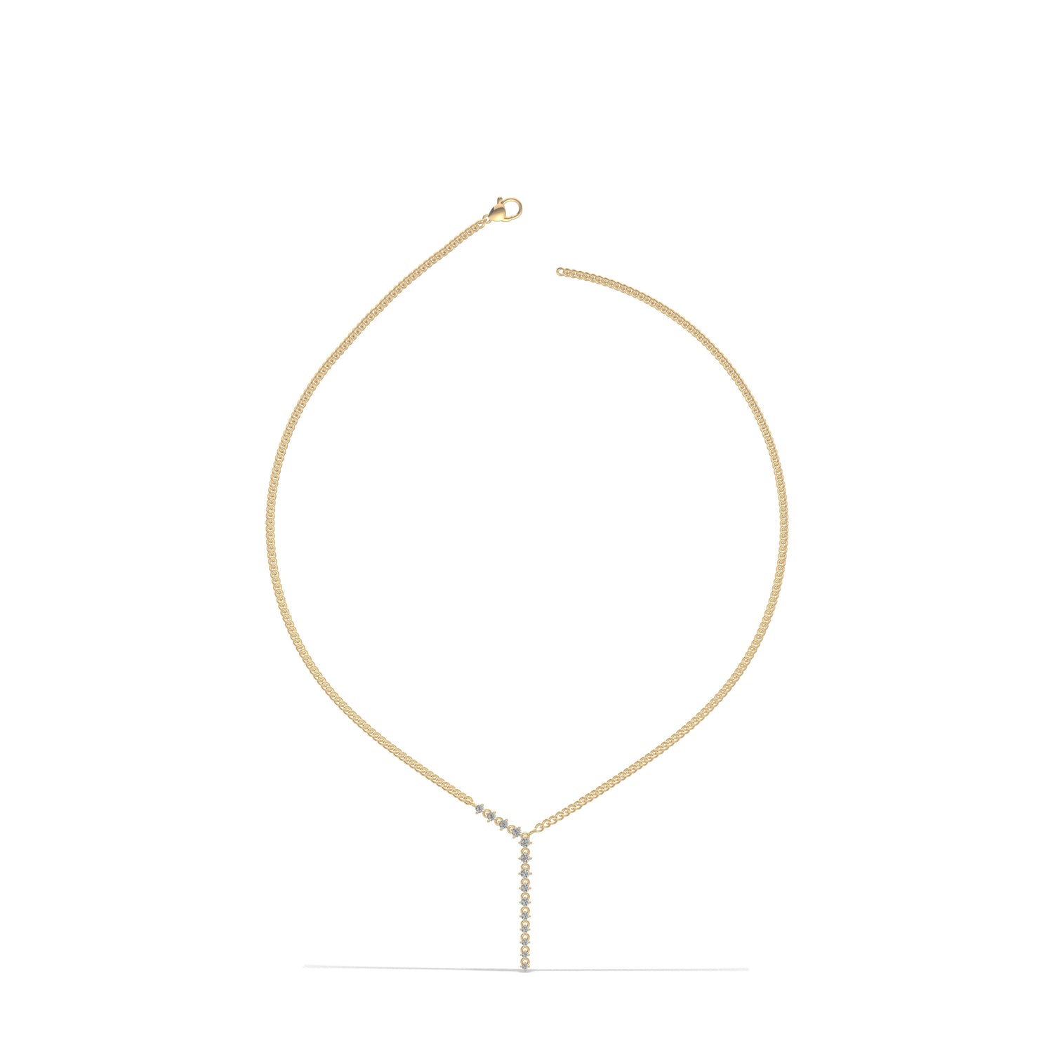 Golden Cascade Diamond Necklace Gold