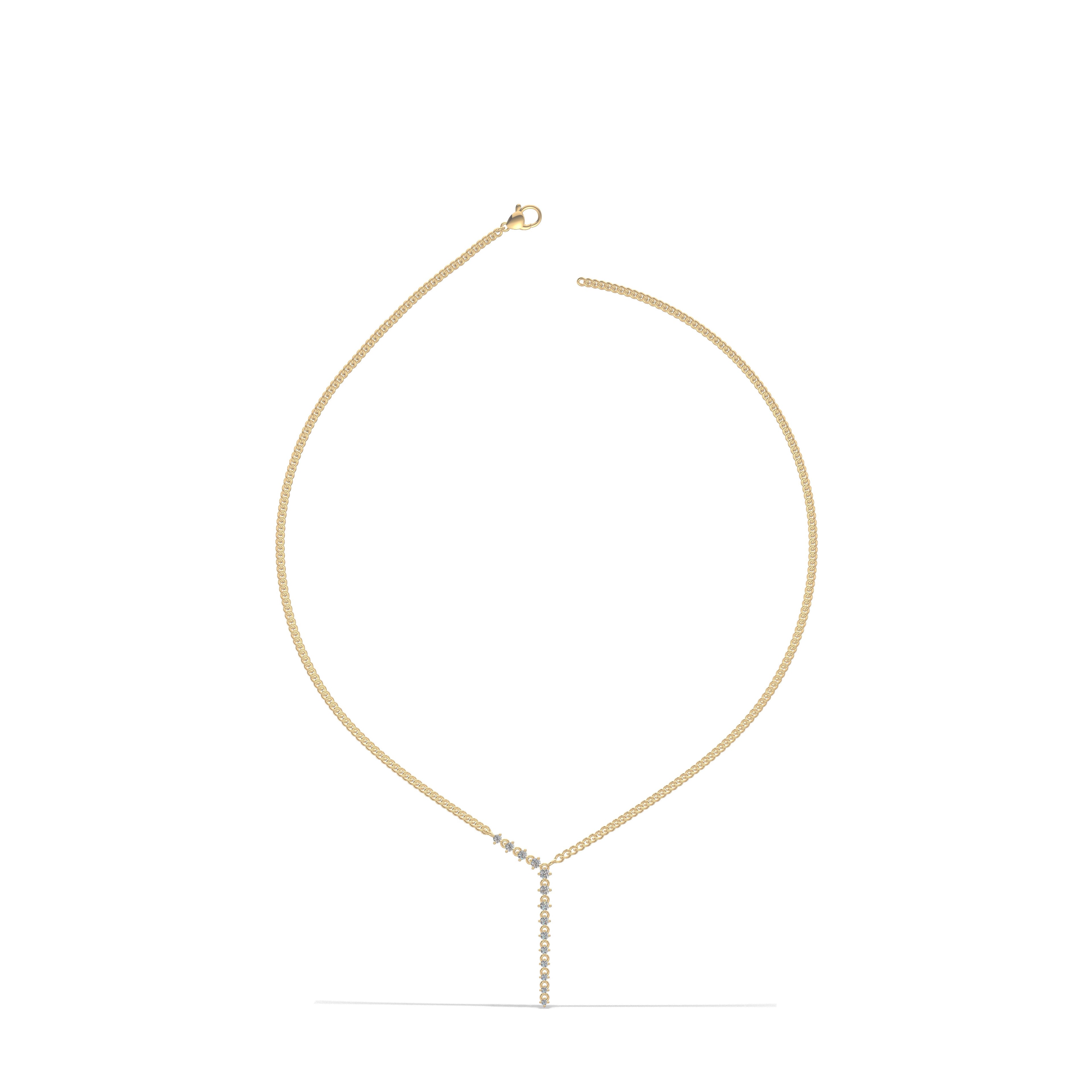 Golden Cascade Diamond Necklace Gold