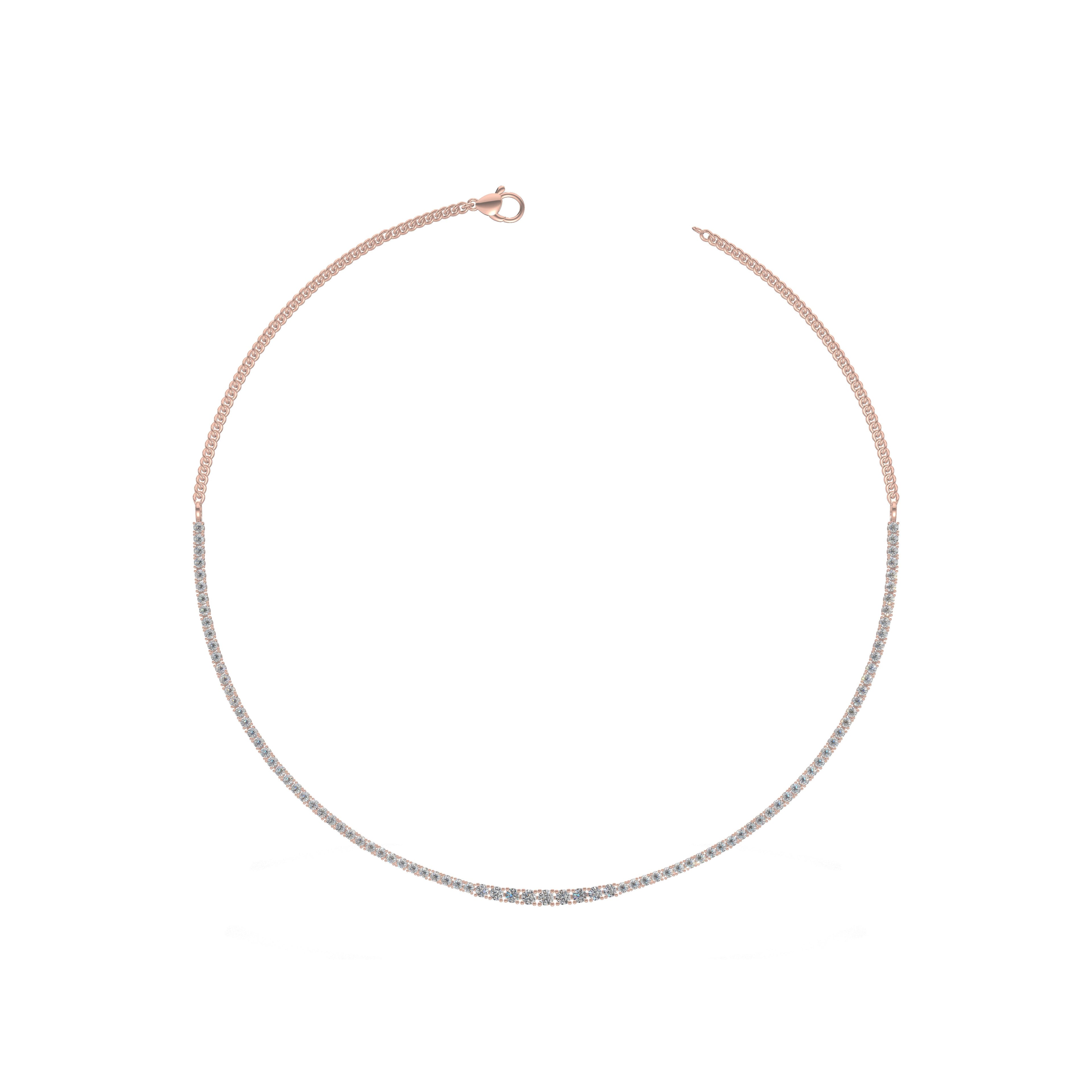 Eterna Glow – Diamond Tennis Necklace Gold