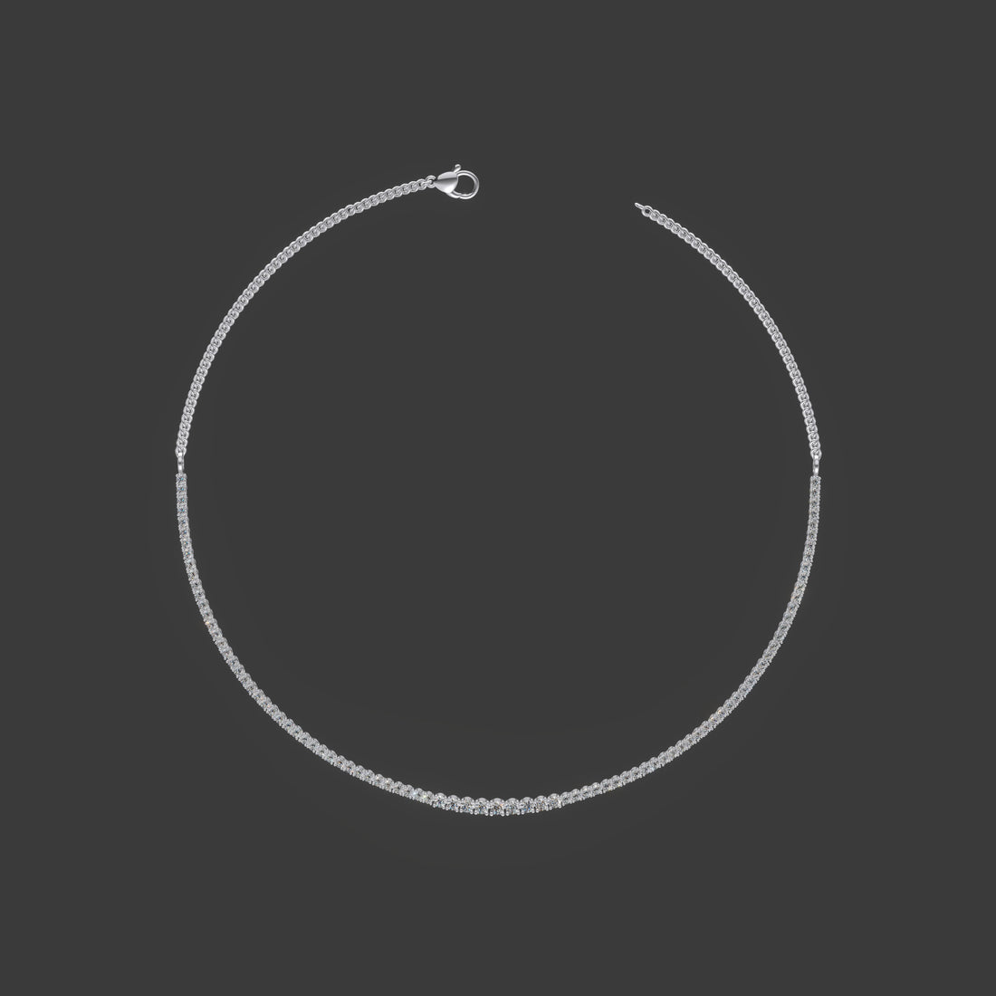Eterna Glow – Diamond Tennis Necklace Silver