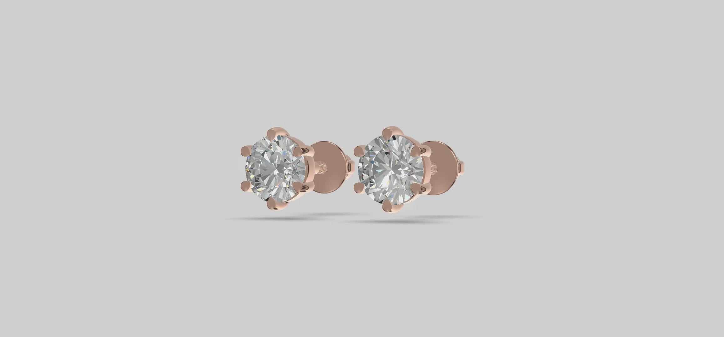 Luna Solitaire Stud Earrings Gold