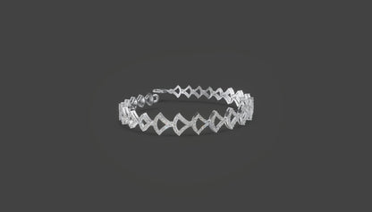 Crowned Grace Diamond Bracelet Silver