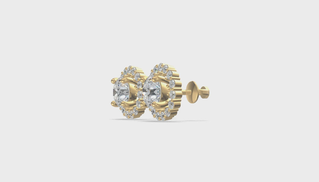 Celestia Bloom Stud Earrings Gold