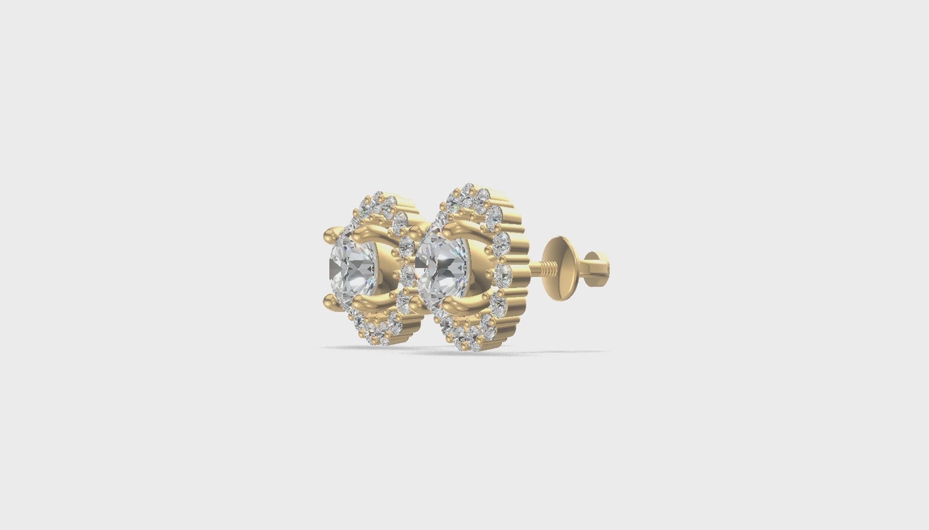 Celestia Bloom Stud Earrings Gold