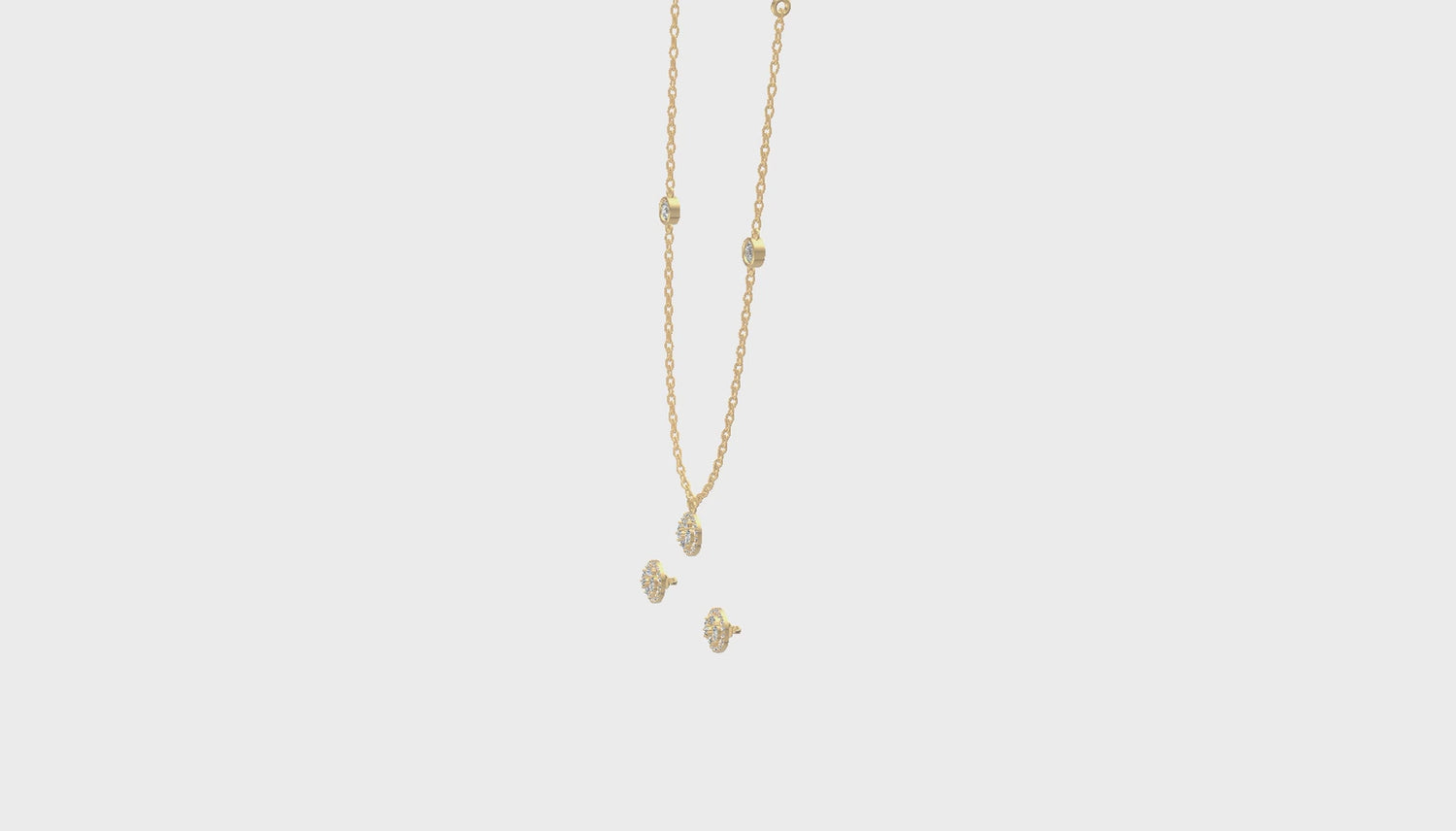 Illusion Bloom Trio Chain Set Gold