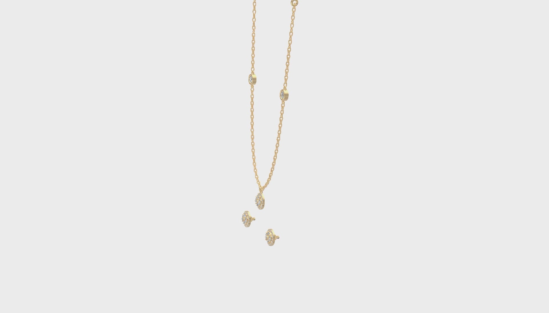 Illusion Bloom Trio Chain Set Gold