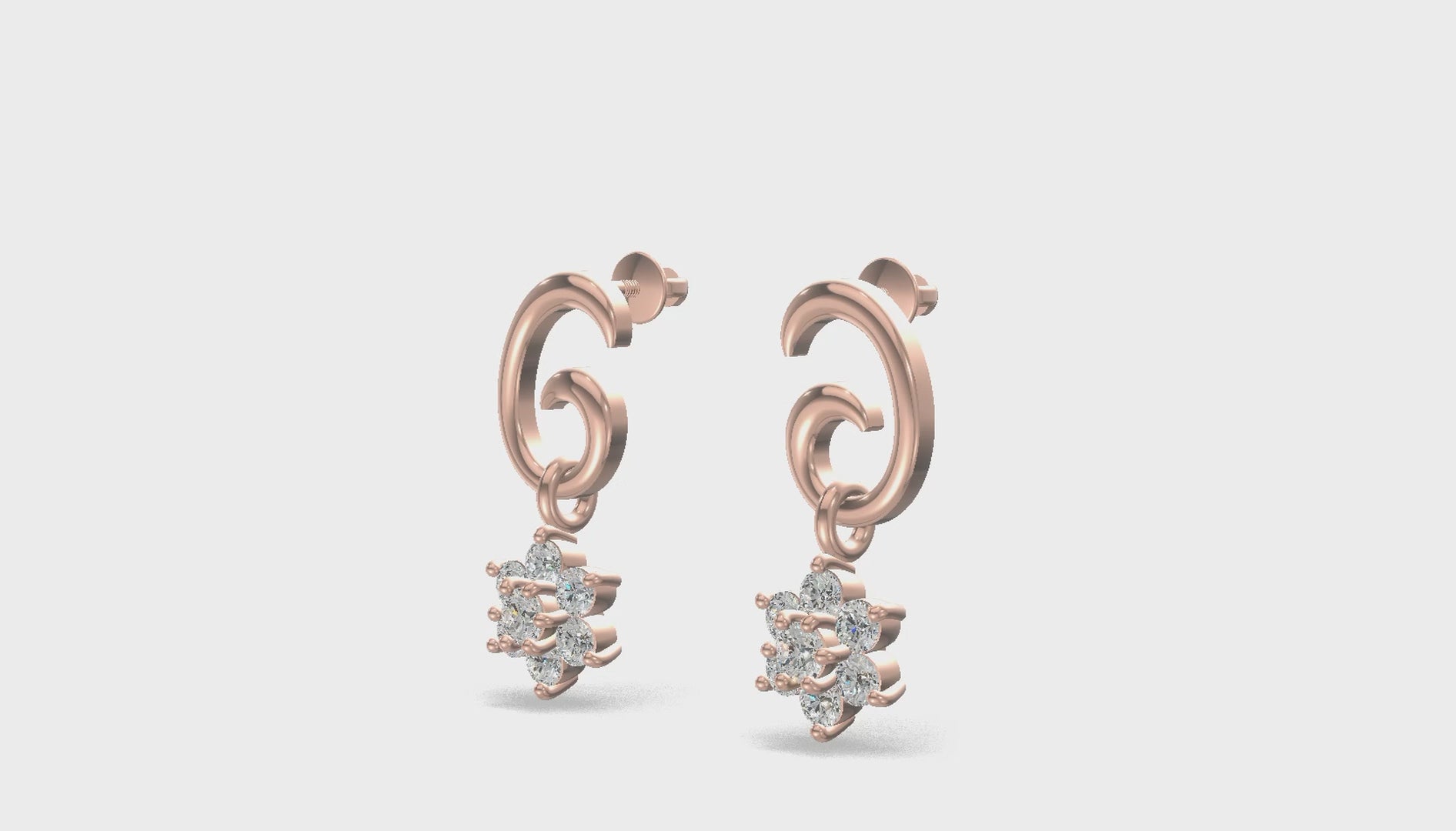 Celestia Swirl Floral Earrings Gold